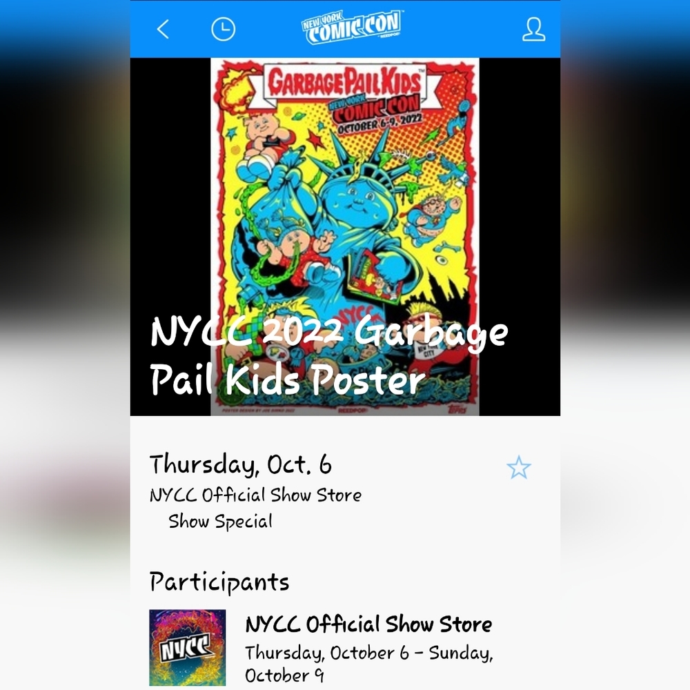 NYCC 2022 GARBAGE PAIL KIDS POSTER SIGNED by JOE SIMKO LIMITED EDITION 165/250